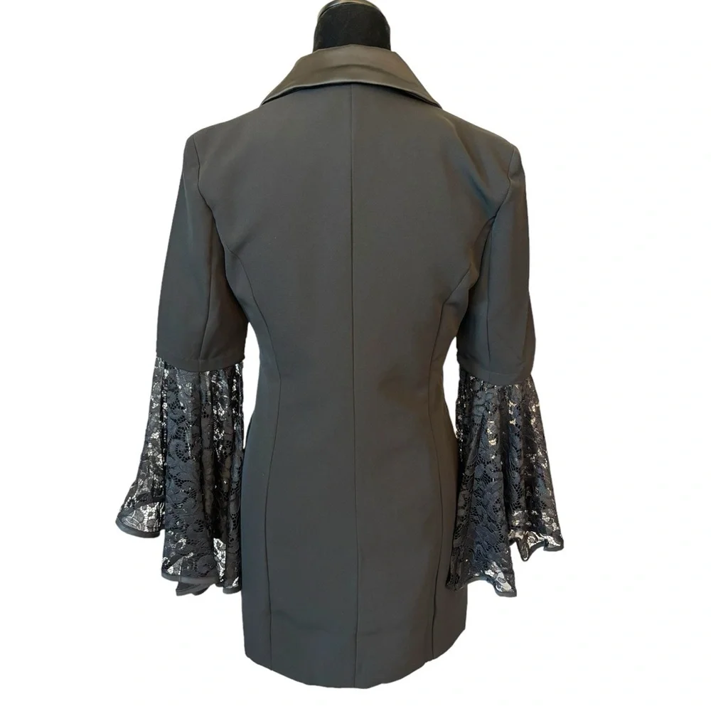 Black Dramatic Bell Sleeve Dress Jacket - Picture 11 of 11